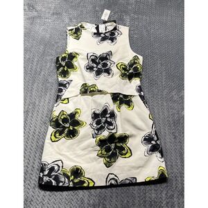 Milly Of New York Dress Size 6 SLeeveless Mini Lined Floral‎ Yellow Black Cream